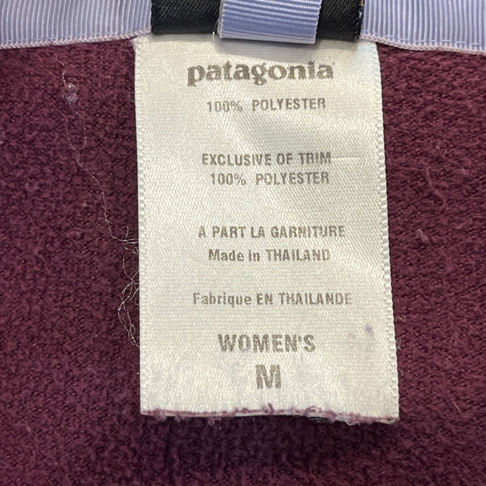 Patagonia‎ VTG Rhythm Womens Medium Fleece Zip Up Hoodie Jacket Purple Pockets - Picture 10 of 11